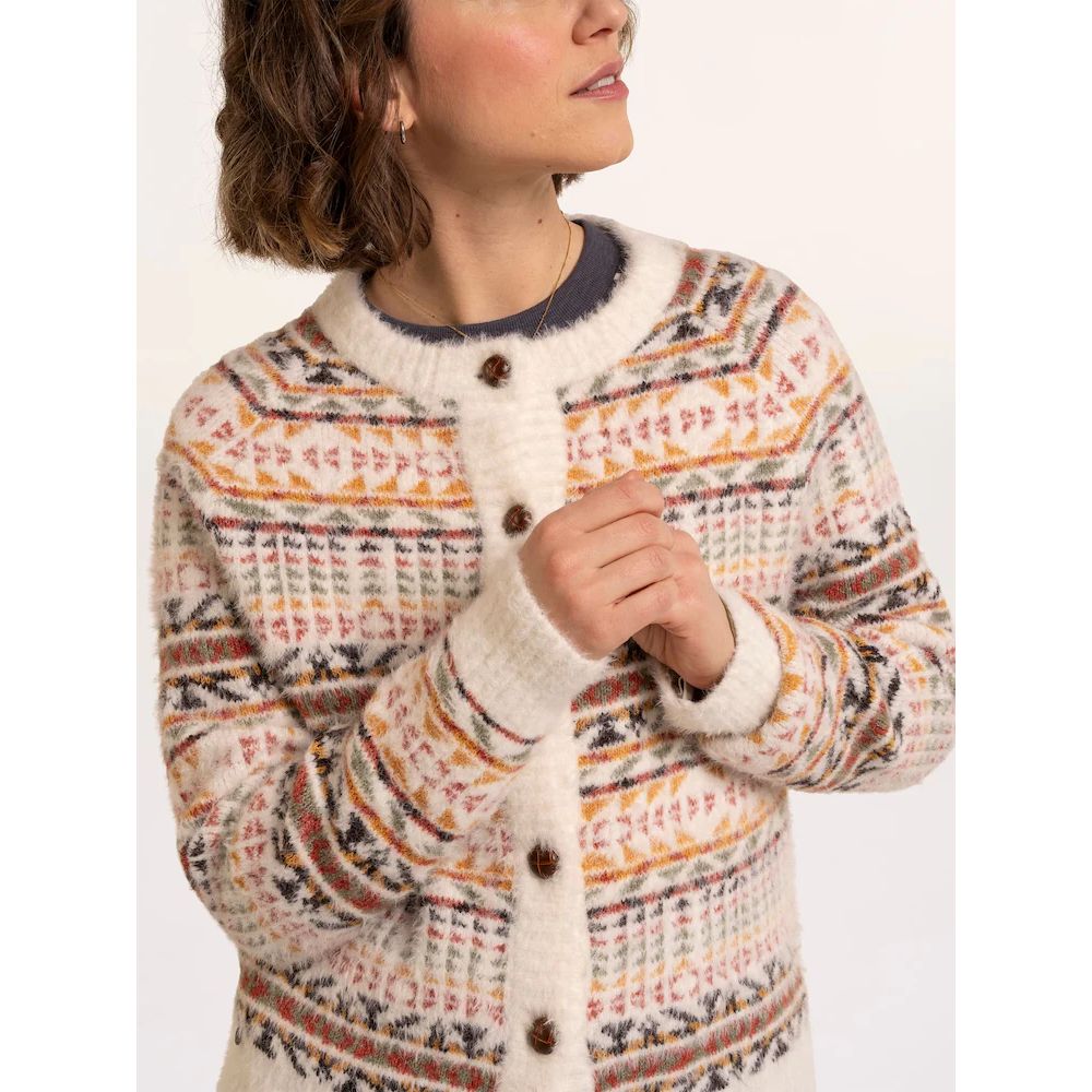 Brakeburn Gertrud Intarsia Knitted Cardigan - Multi-Coloured