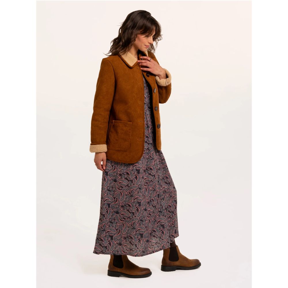 Brakeburn Hawthorn Faux Suede And Shearling Coat - Tan