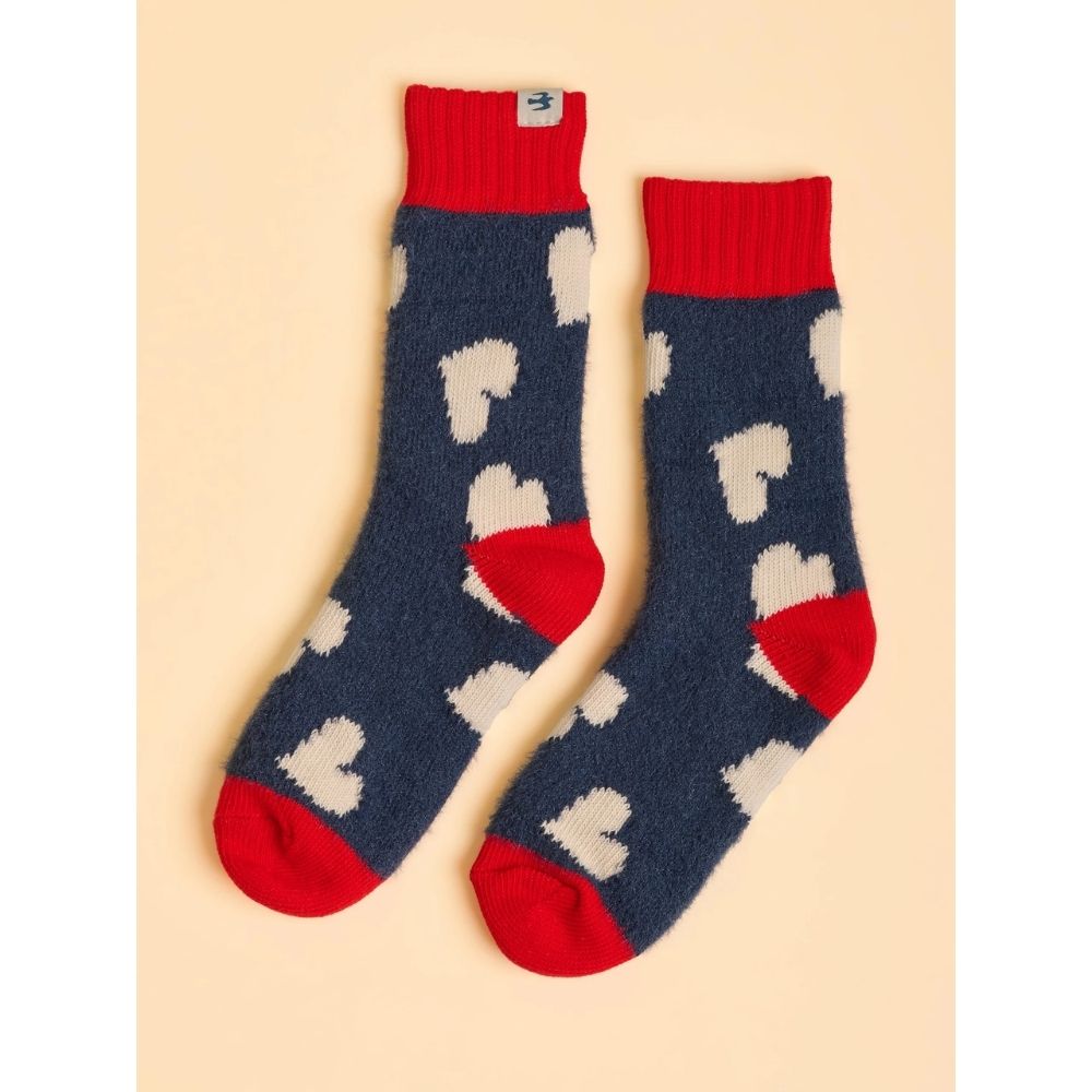 Brakeburn One Size Heart Socks - Navy