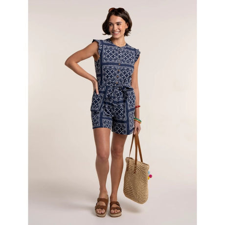 Brakeburn Izzy Embroidered Playsuit - Navy - Old Railway Line Garden Centre