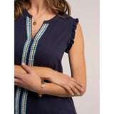 Brakeburn Jenny Sleeveless Jersey Blouse - Navy