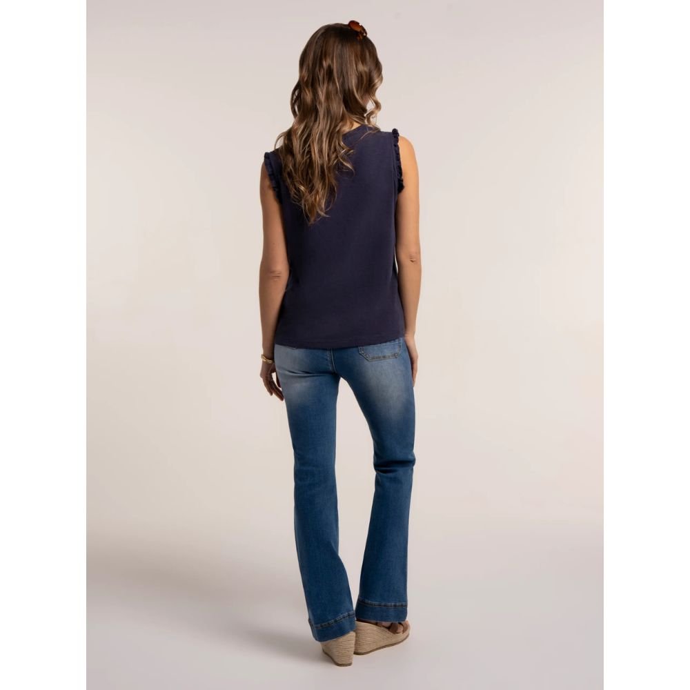 Brakeburn Jenny Sleeveless Jersey Blouse - Navy - Old Railway Line Garden Centre