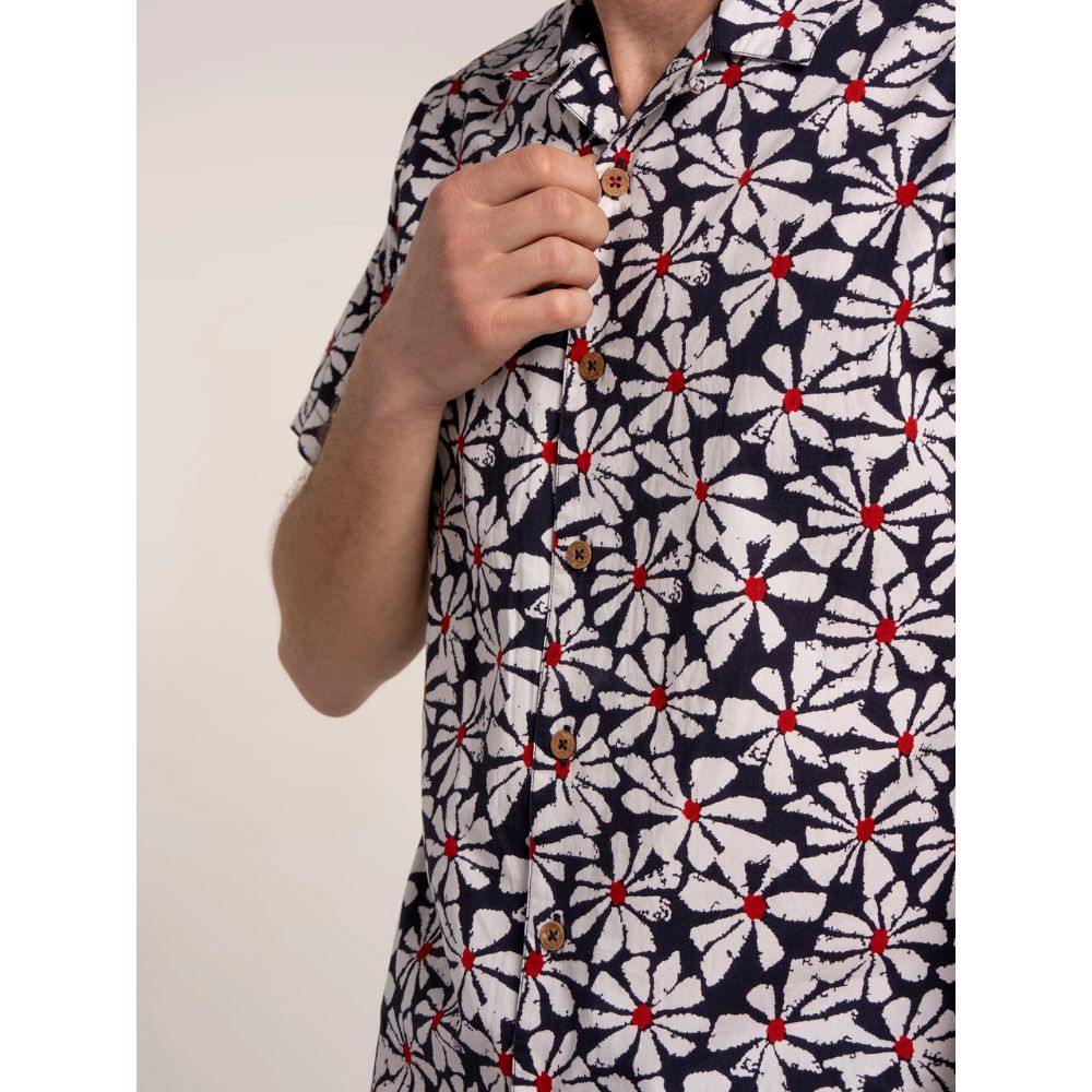Brakeburn Mallaig Floral Printed Shirt - Blue
