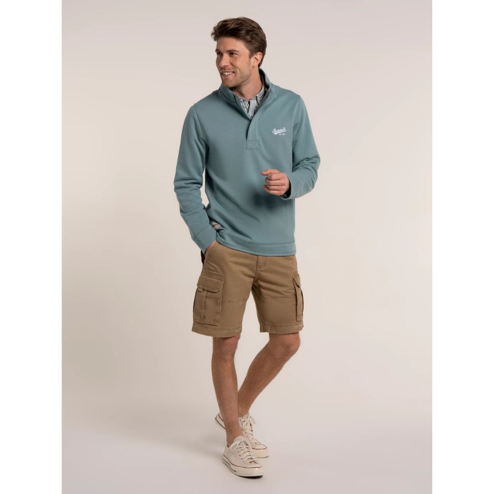Brakeburn Matchams Quarter Zip Sweatshirt - Blue