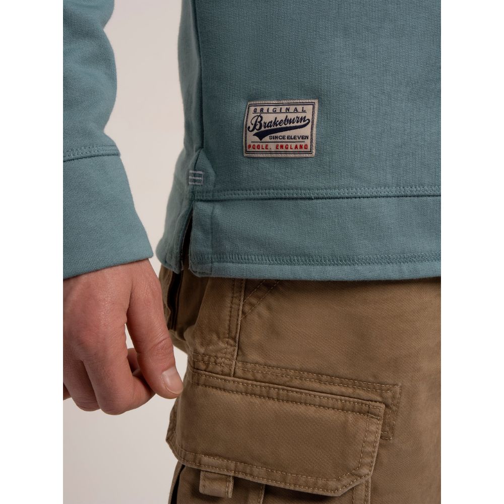 Brakeburn Matchams Quarter Zip Sweatshirt - Blue