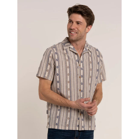 Brakeburn Mayland Linen Blend Resort Shirt - Multi-Coloured