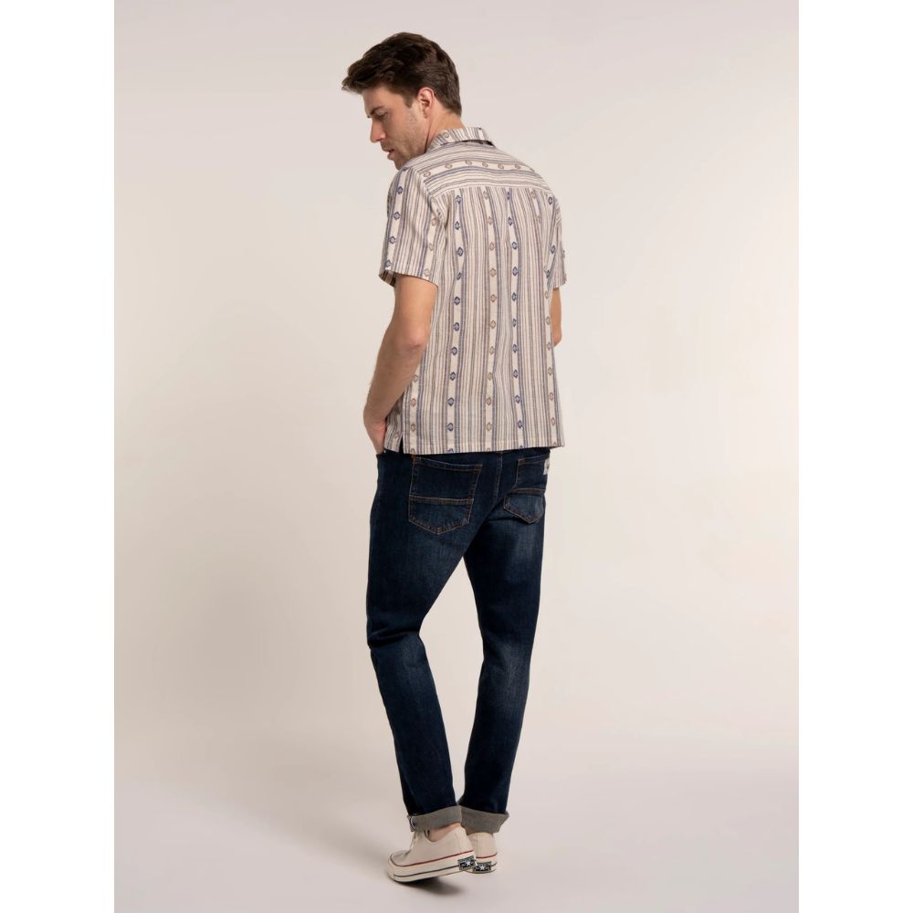 Brakeburn Mayland Linen Blend Resort Shirt - Multi-Coloured