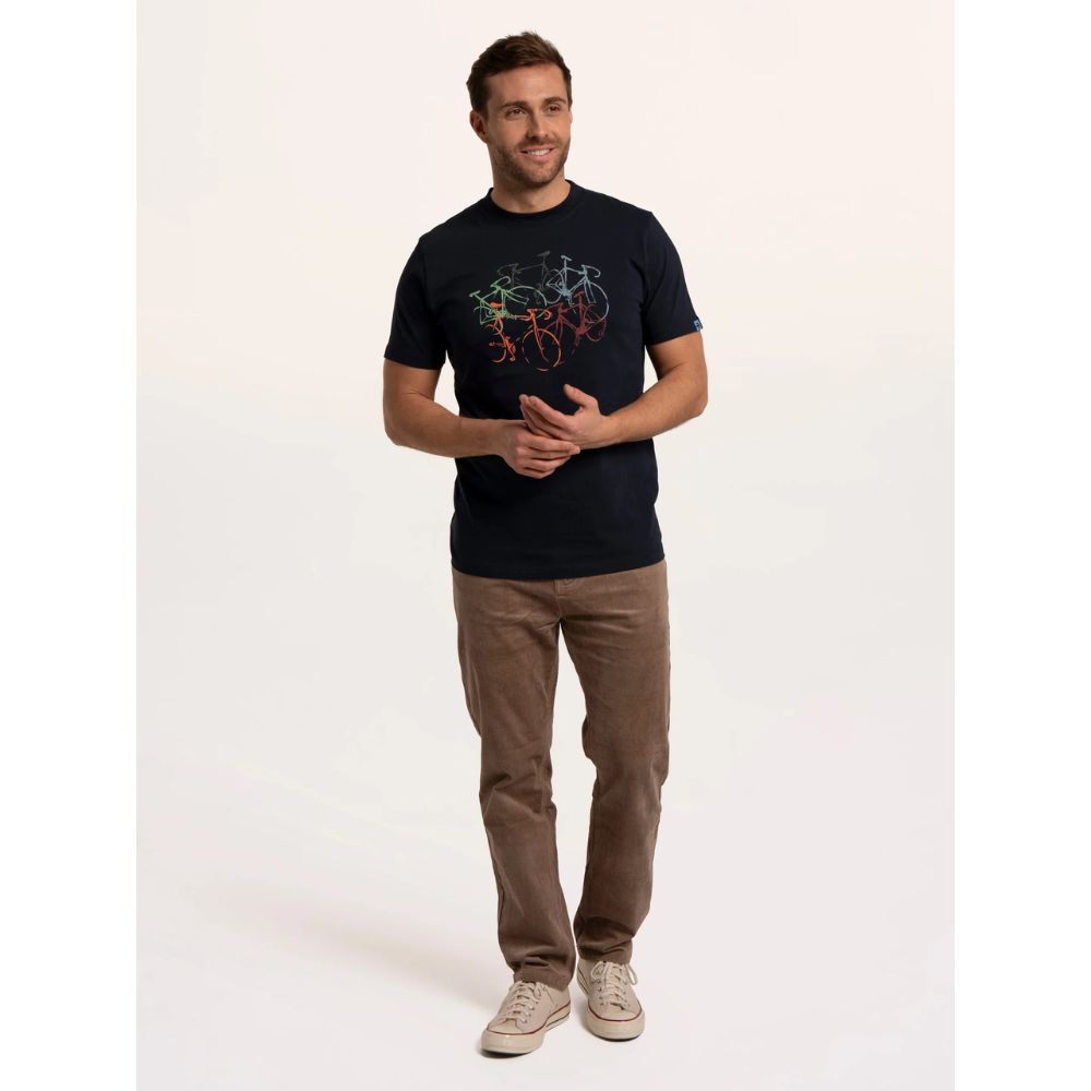 Brakeburn Northolt Bike Stack T-Shirt - Navy