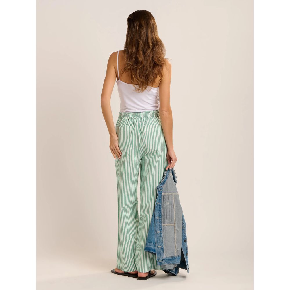 Brakeburn Phoebe Stripe Trouser - Green