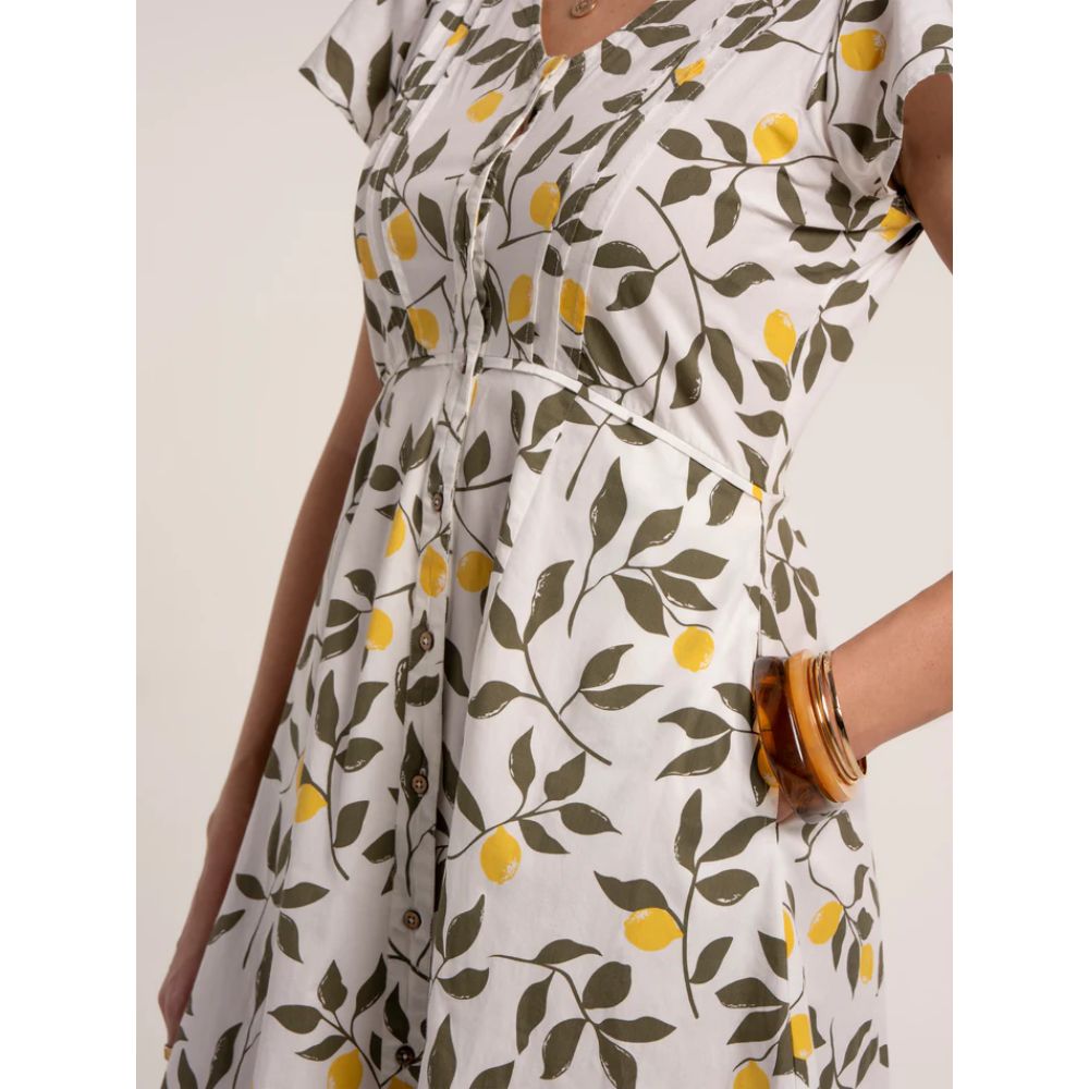 Brakeburn Renata Lemon Dress - White