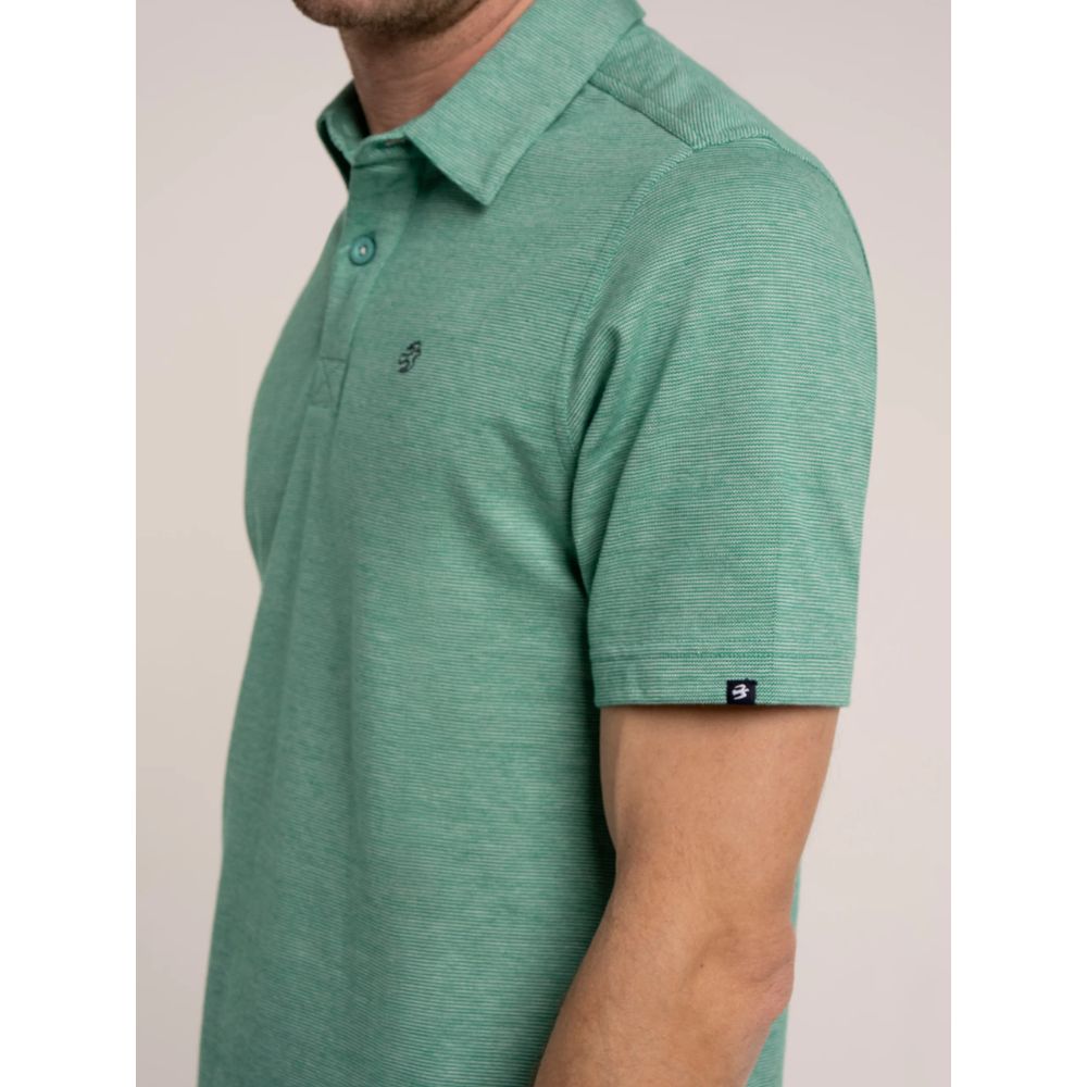 Brakeburn Sandown Micro Stripe Polo Shirt - Green