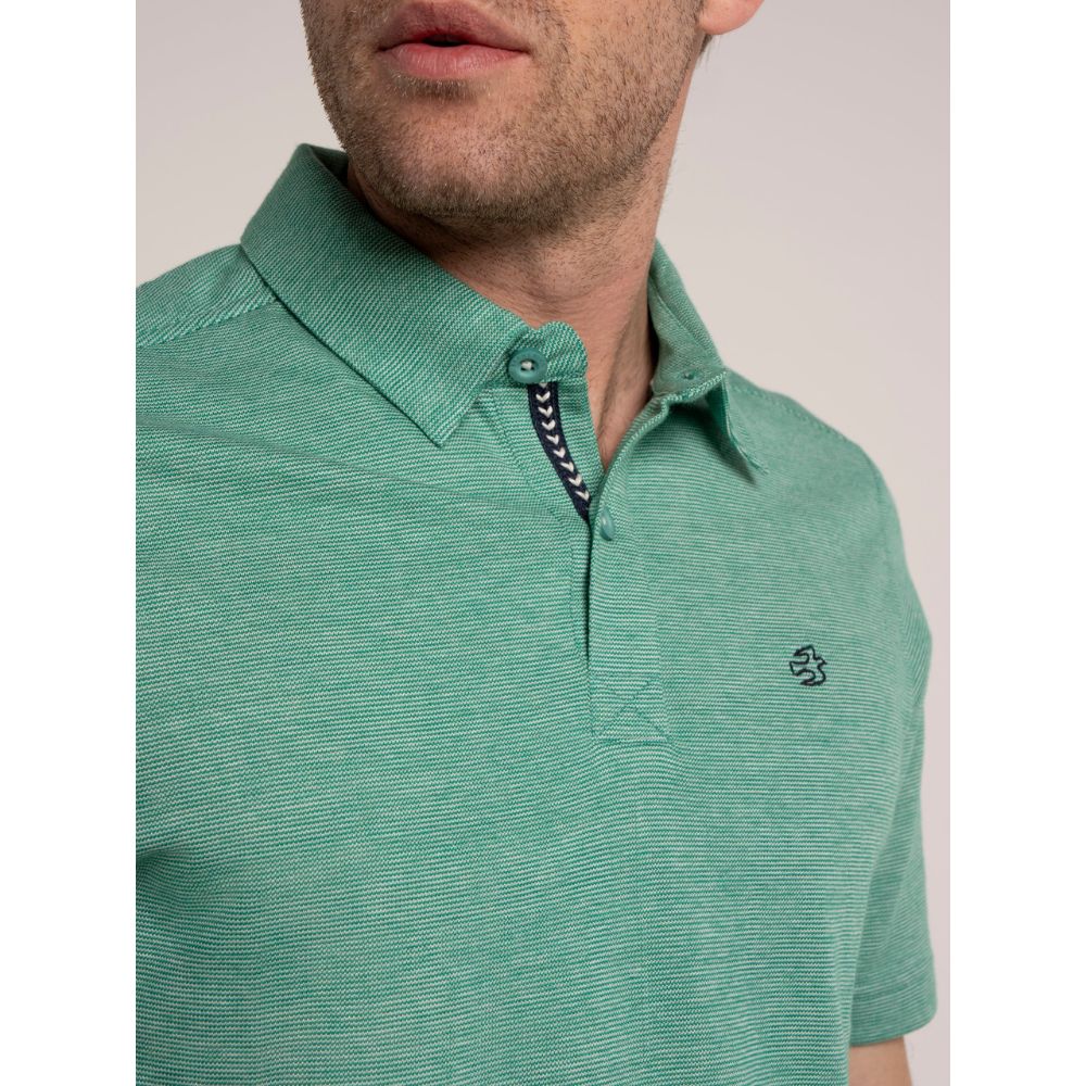 Brakeburn Sandown Micro Stripe Polo Shirt - Green