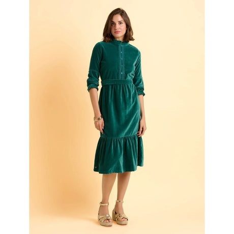 Brakeburn Starry Velvet Midi Dress - Turquoise