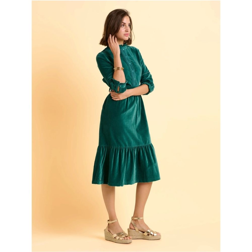 Brakeburn Starry Velvet Midi Dress - Turquoise