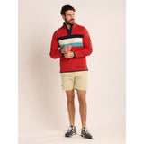 Brakeburn Talbot Stripe 1/4 Zip Sweatshirt - Rust - Old Railway Line Garden Centre