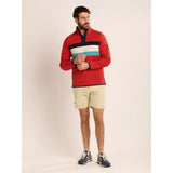 Brakeburn Talbot Stripe 1/4 Zip Sweatshirt - Rust