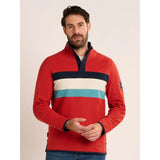 Brakeburn Talbot Stripe 1/4 Zip Sweatshirt - Rust