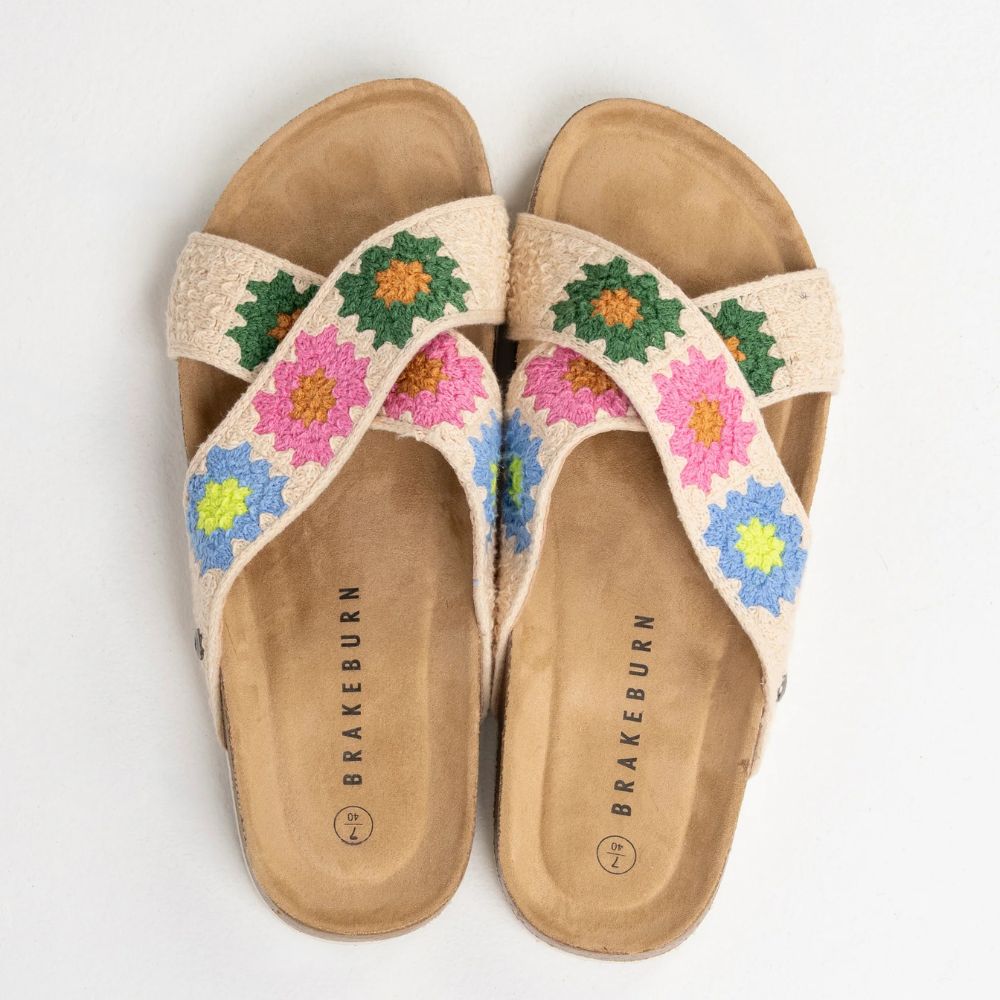 Brakeburn Winfrith Crochet Sandals - Multi-Coloured