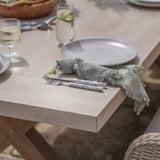 Bramblecrest Chedworth 8-Seater Ceramic Table Dining Set - Sandstone - Old Railway Line Garden Centre