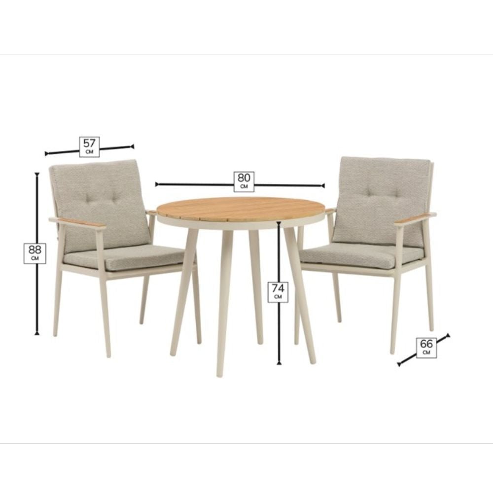 Bramblecrest RHS Wisley 2 Seater Round Bistro Set - Mocha - Old Railway Line Garden Centre