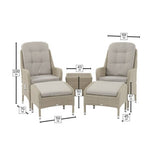 Bramblecrest Tetbury 2-Seater Rattan Recliner Set with Footstools - Nutmeg - Old Railway Line Garden Centre
