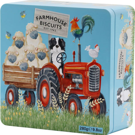 Bramblr Foods 280g Biscuits in Farmyard Tractor Tin - Old Railway Line Garden Centre
