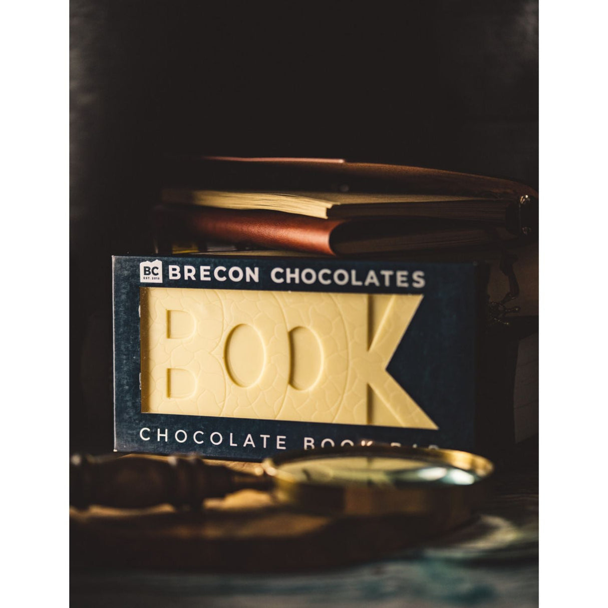 Brecon Chocolates Solid White Chocolate Book Bar - Old Railway Line Garden Centre