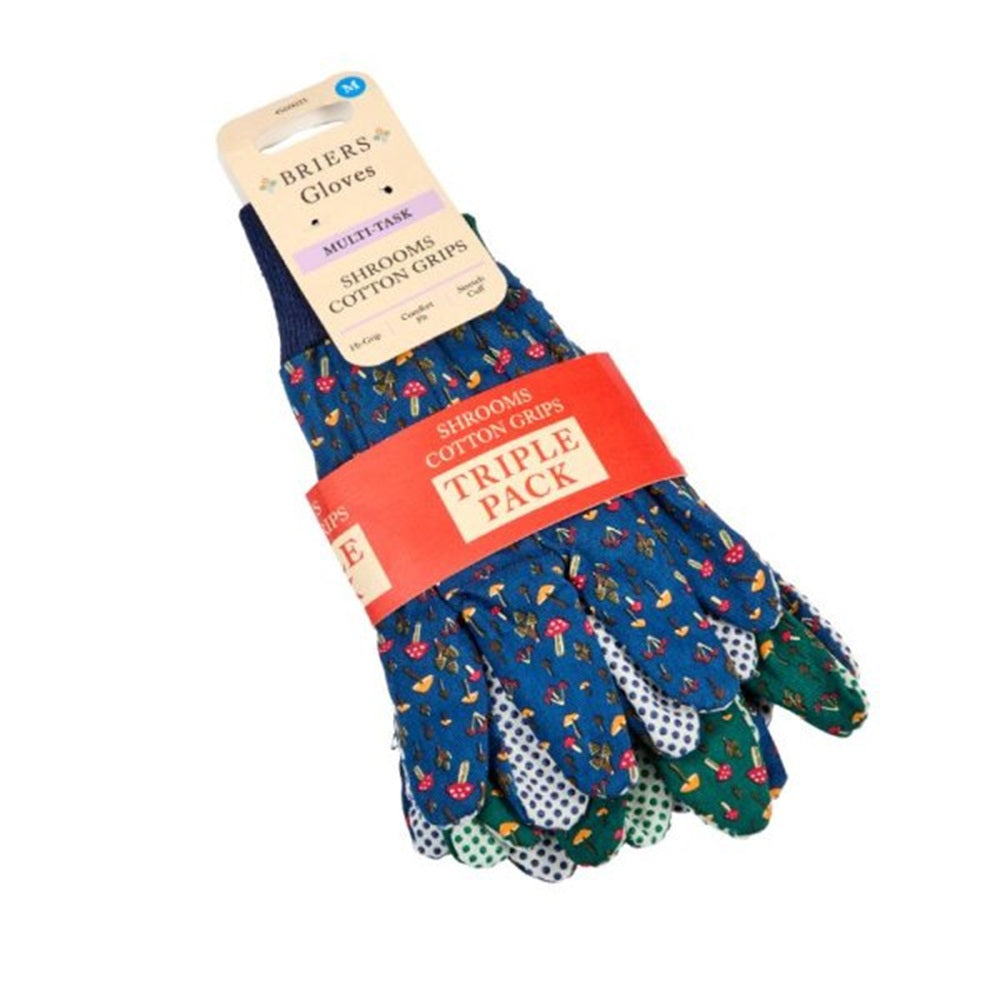 Briers Mushrooms Medium Triple Pack Blue Pink & Green