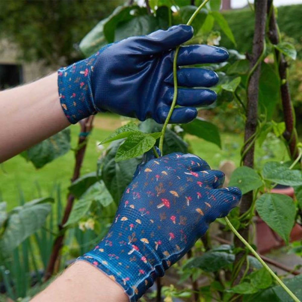 Briers Mushrooms Pattern Seed & Weed Gardening Gloves Medium Strech Fit