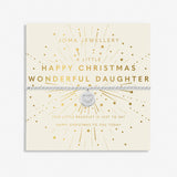 Joma Jewellery Silver Plated A Little 'Happy Christmas Wonderful Daughter' Children's Bracelet
