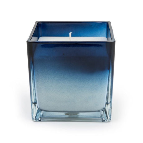 Candlelight Home Midnight Square Glass Candle - Blue Ombre - Old Railway Line Garden Centre