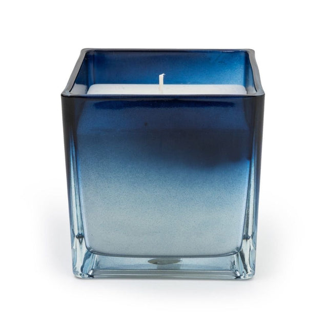 Candlelight Home Midnight Square Glass Candle - Blue Ombre - Old Railway Line Garden Centre