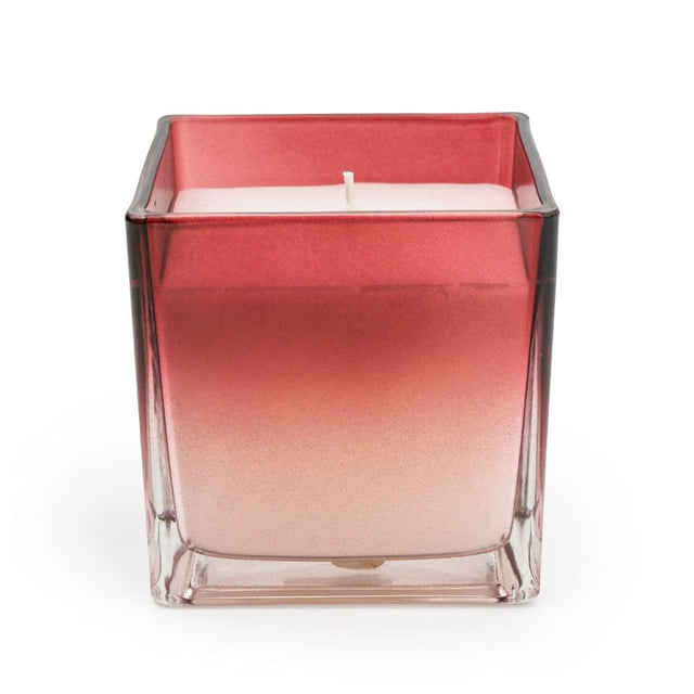 Candlelight Home Pomegranate & Cassis Medium Glass Candle - Red Ombre - Old Railway Line Garden Centre