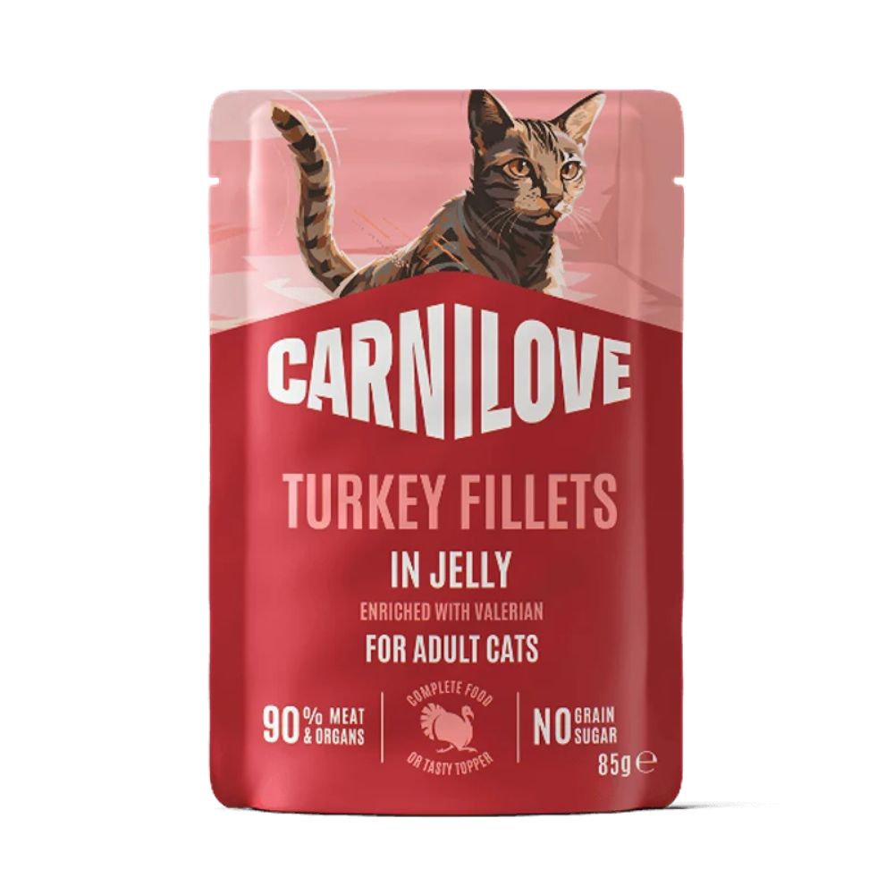 Carnilove 85g Turkey & Valerian in Jelly Cat food Pouch
