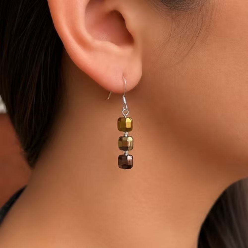 Carrie Elspeth Cubic Haematite Earrings