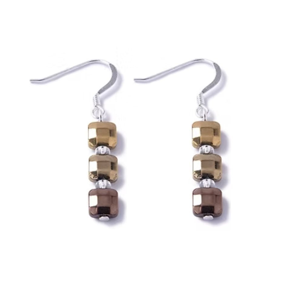 Carrie Elspeth Cubic Haematite Earrings
