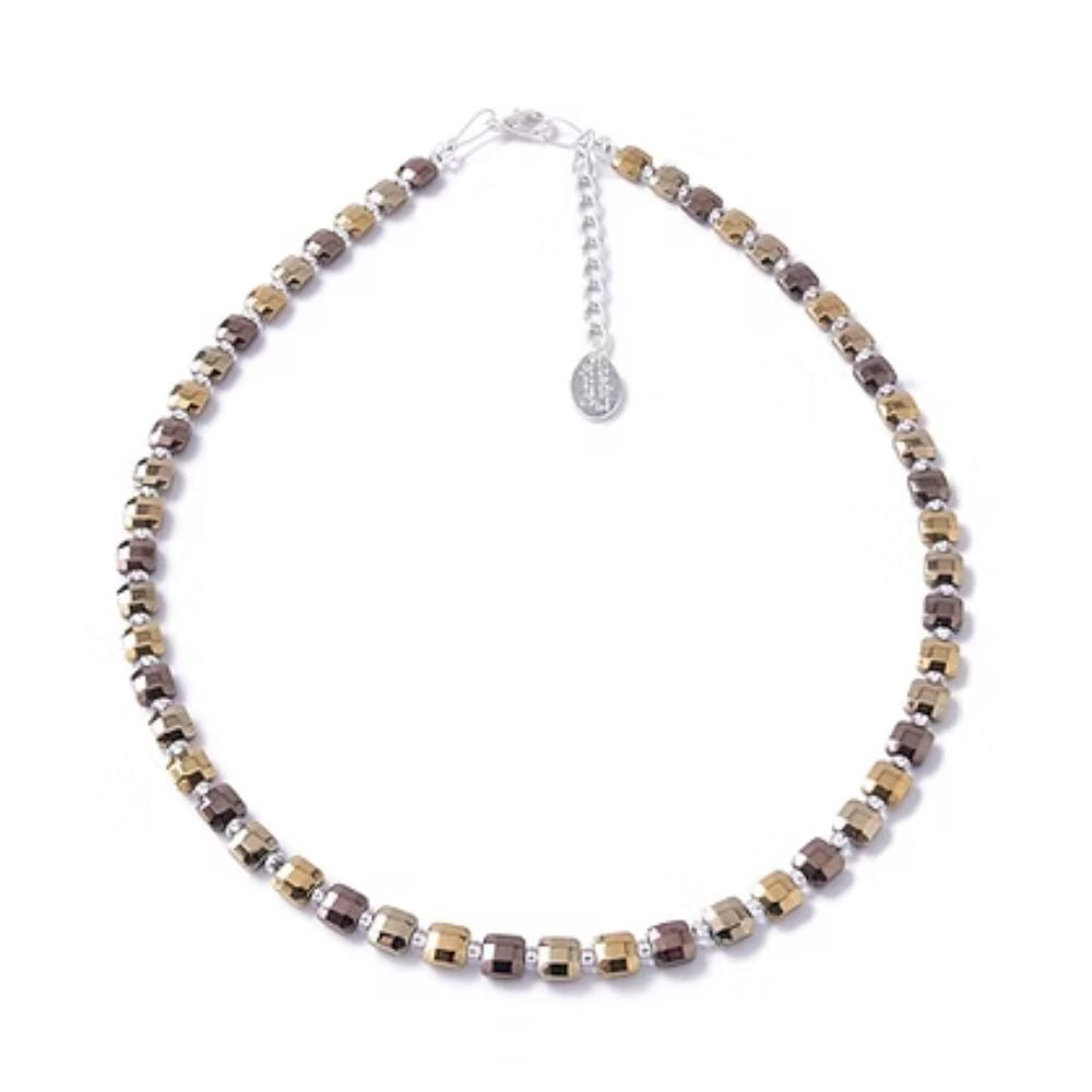 Carrie Elspeth Cubic Haematite Necklace - Gold