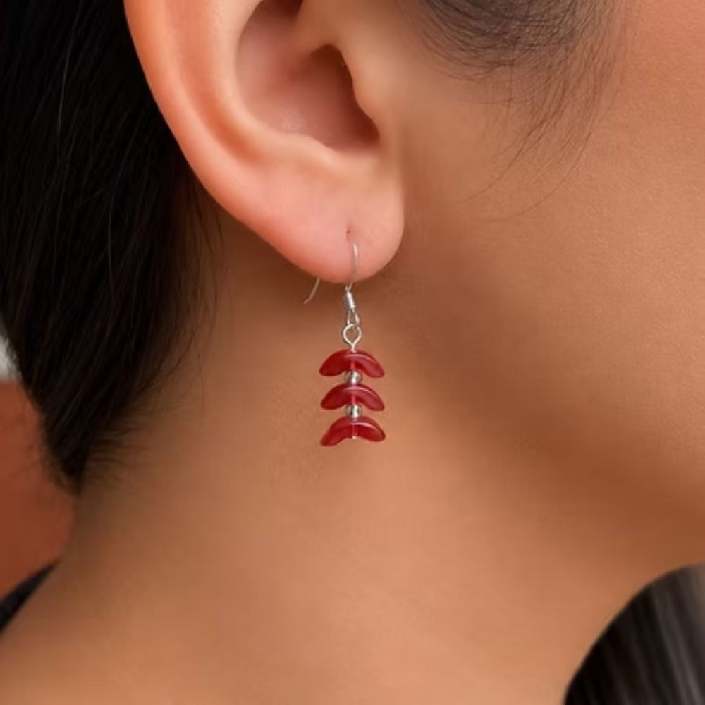 Carrie Elspeth Eclipse Earrings - Raspberry