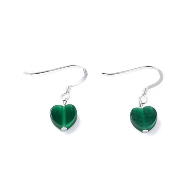 Carrie Elspeth Emerald Hearts Earrings - Old Railway Line Garden Centre
