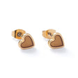 Carrie Elspeth Honey Gold Heart Enamel Stud Earrings - Old Railway Line Garden Centre