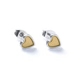 Carrie Elspeth Honey Silver Heart Enamel Stud Earrings - Old Railway Line Garden Centre