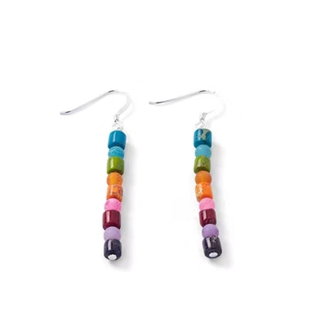 Carrie Elspeth Kaleidoscope Jasper & Agate Long Earrings - Old Railway Line Garden Centre