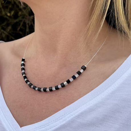 Carrie Elspeth Monochrome Geo Links Necklace - Old Railway Line Garden Centre