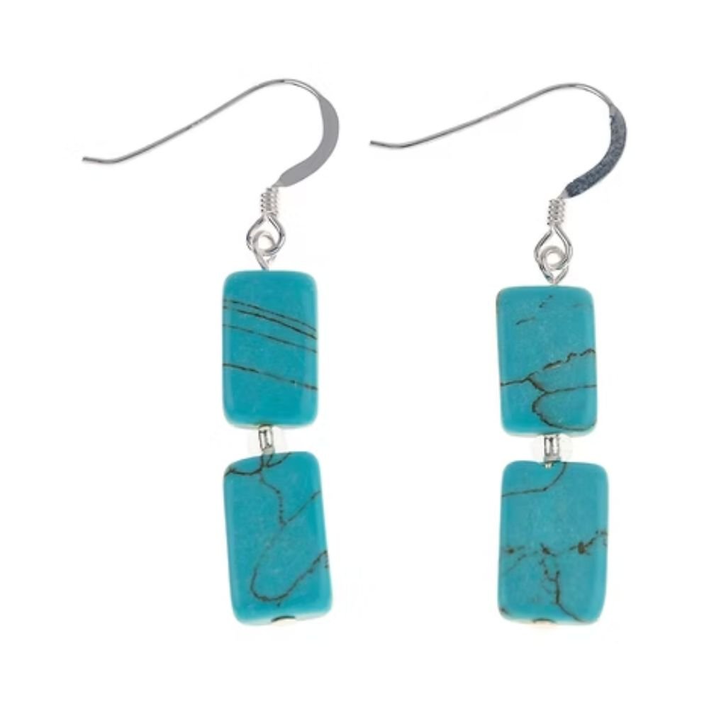 Carrie Elspeth Mosaic Rectangles Beaded Drop Earrings - Old Railway Line Garden Centre