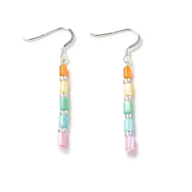 Carrie Elspeth Pastel Rainbow Seashell Earrings - Old Railway Line Garden Centre