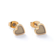 Carrie Elspeth Pewter Gold Heart Enamel Stud Earrings - Old Railway Line Garden Centre