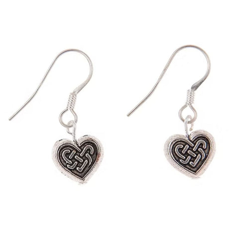 Carrie Elspeth Silver Celtic Heart Earrings - Old Railway Line Garden Centre