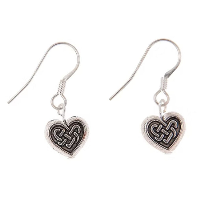 Carrie Elspeth Silver Celtic Heart Earrings - Old Railway Line Garden Centre