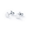 Carrie Elspeth Silver Flat Heart Earring Studs - Old Railway Line Garden Centre