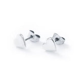 Carrie Elspeth Silver Flat Heart Earring Studs - Old Railway Line Garden Centre
